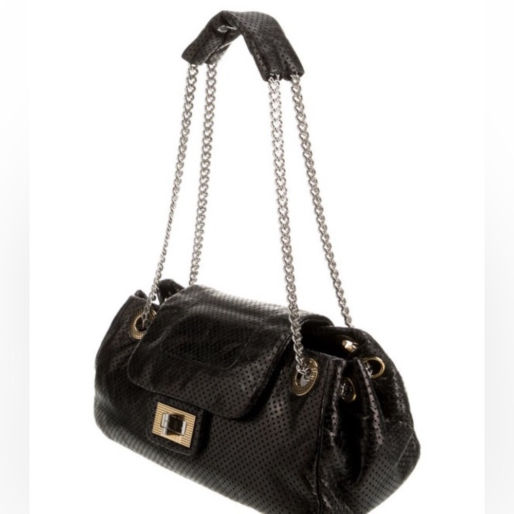 Chanel Perforated Accordion Flap Bag in Black Leather - Picture 15 of 15